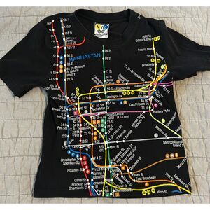 NYC Subway Map Manhattan Kids Tee Size S New York City MTA Official Licensed